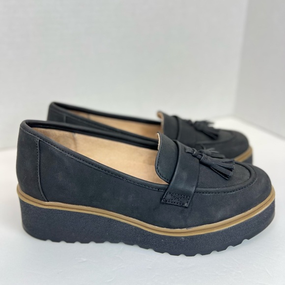 SOUL Naturalizer Nubuck Josie Platform Wedge Loafers Size 8M Superb Barely Worn - Picture 2 of 16